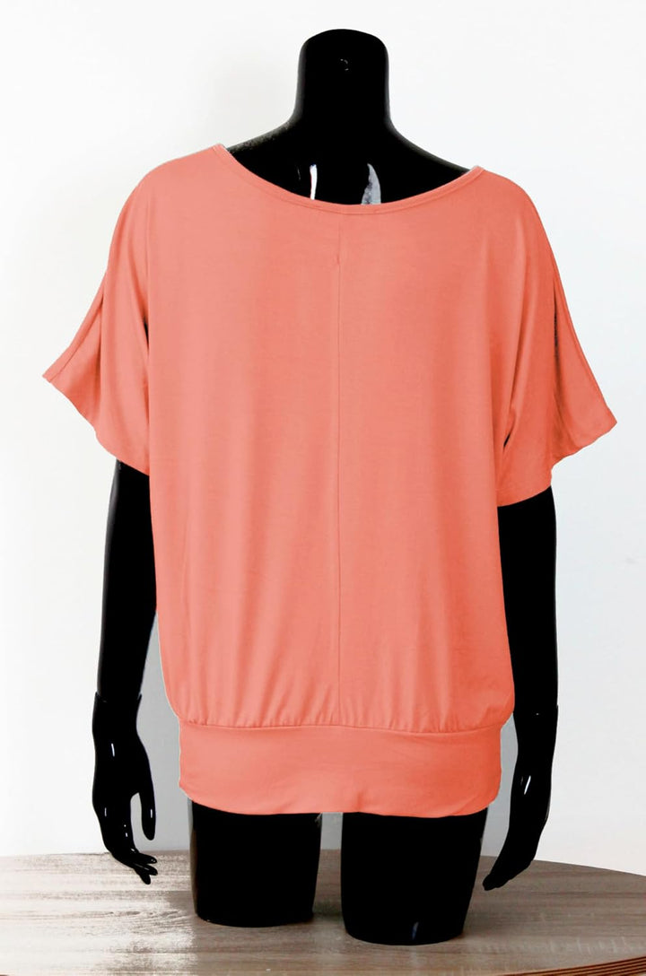 Van Der Rich ® - Oversize T-Shirt mit Fledermausärme - Damen Orange L, Orange L