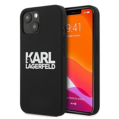 Karl Lagerfeld KLHCP13SSLKLRBK Hülle für iPhone 13 Mini 5,4" Silicone Stack Logo schwarz