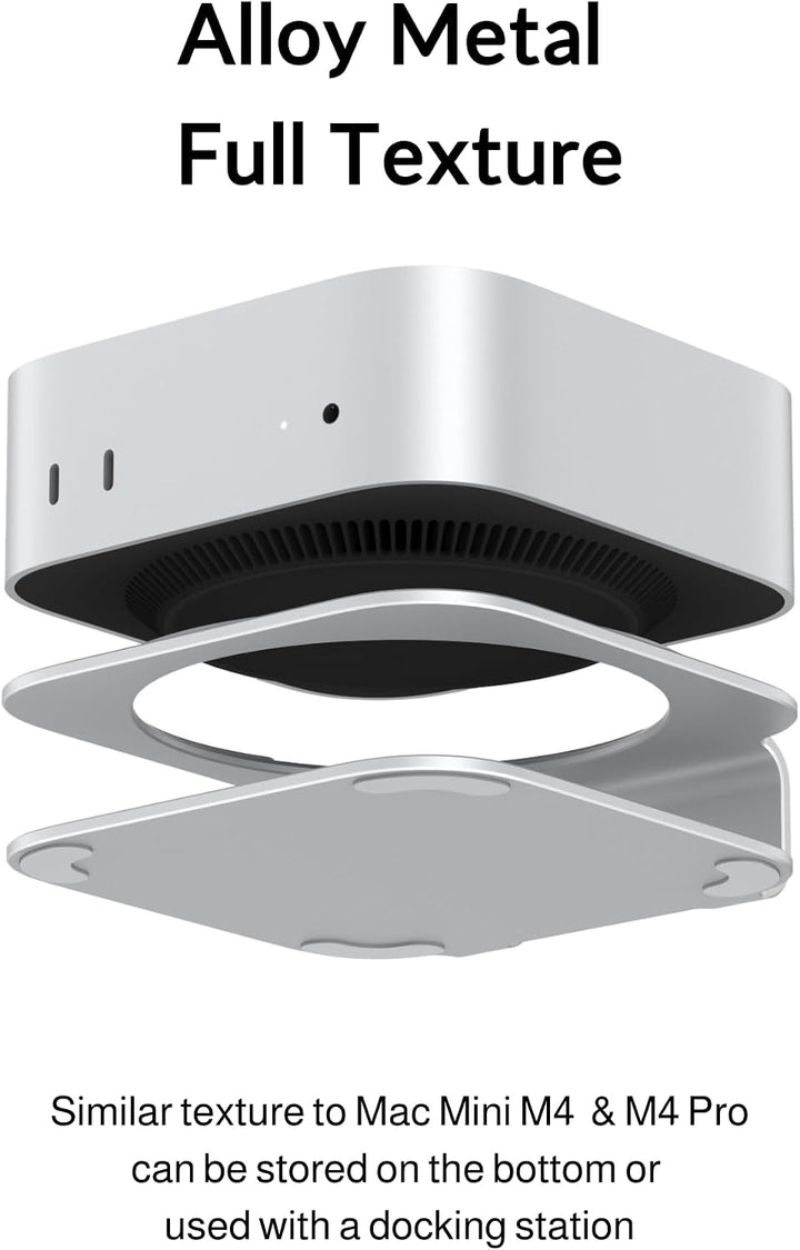 Mac mini M4 Ständer, Aluminium-Halterung für 2024 Mac mini M4 und M4 Pro, integrierte Kühlung, Zugri