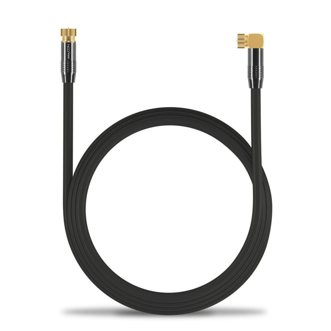 deleyCON 7,5m SAT Antennenkabel Satellitenkabel Koaxialkabel - HDTV Full HD - F-Stecker 90° Grad Gew