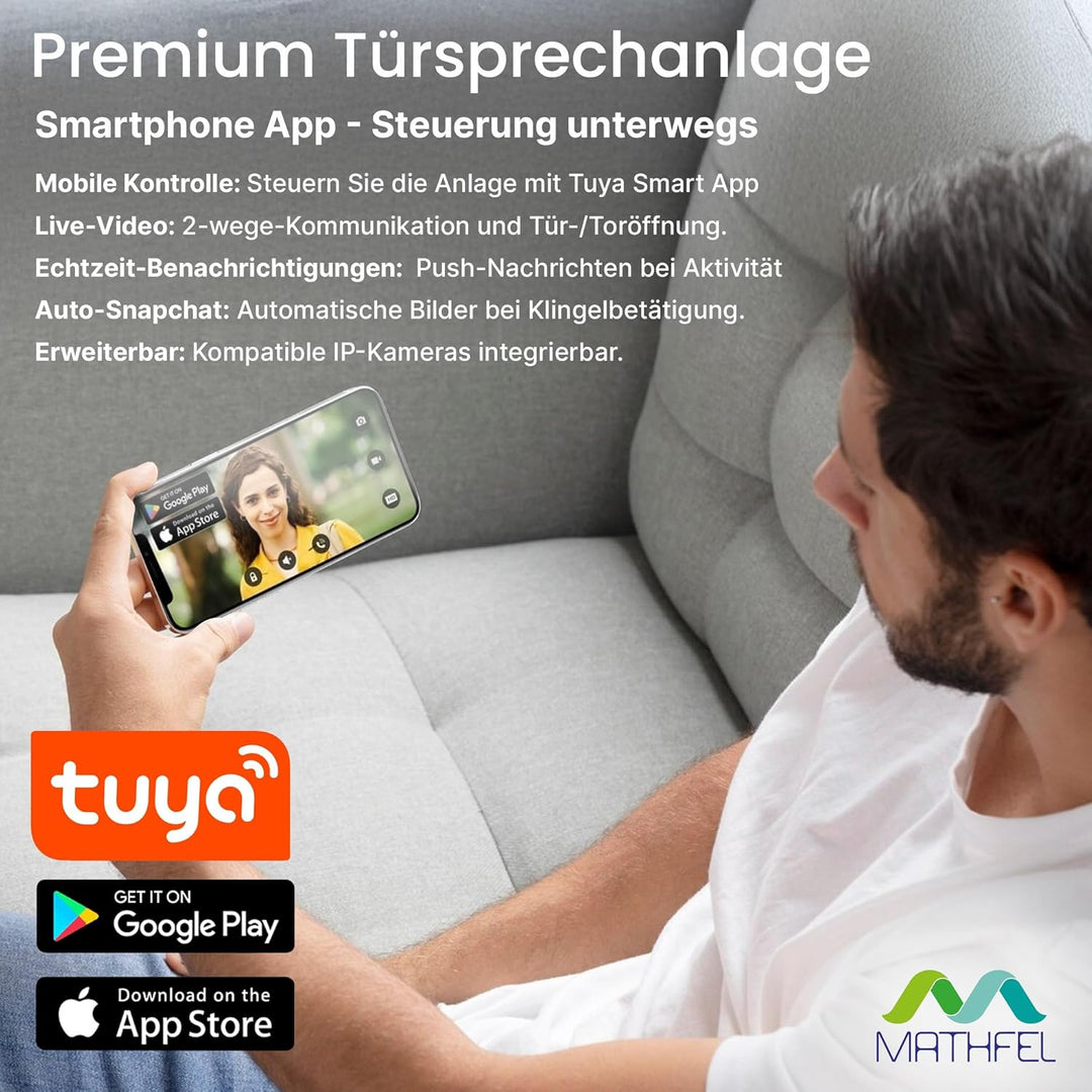 Mathfel 2 Draht Bus Technik 4 Familienhaus Video Türsprechanlage Gegensprechanlage Fischaugenkamera