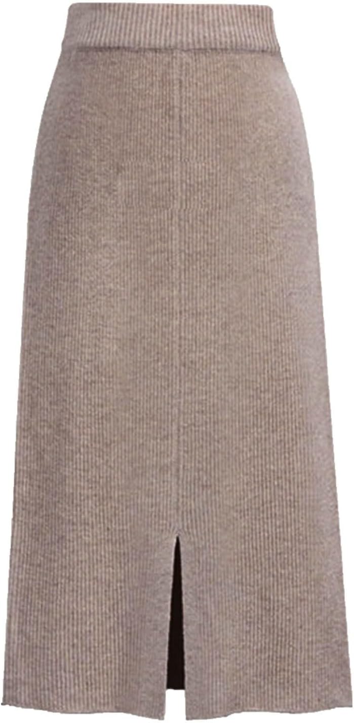 Generisch 2025 mittellanger Wollrock Dicker Rock Real 12 (Khaki S)