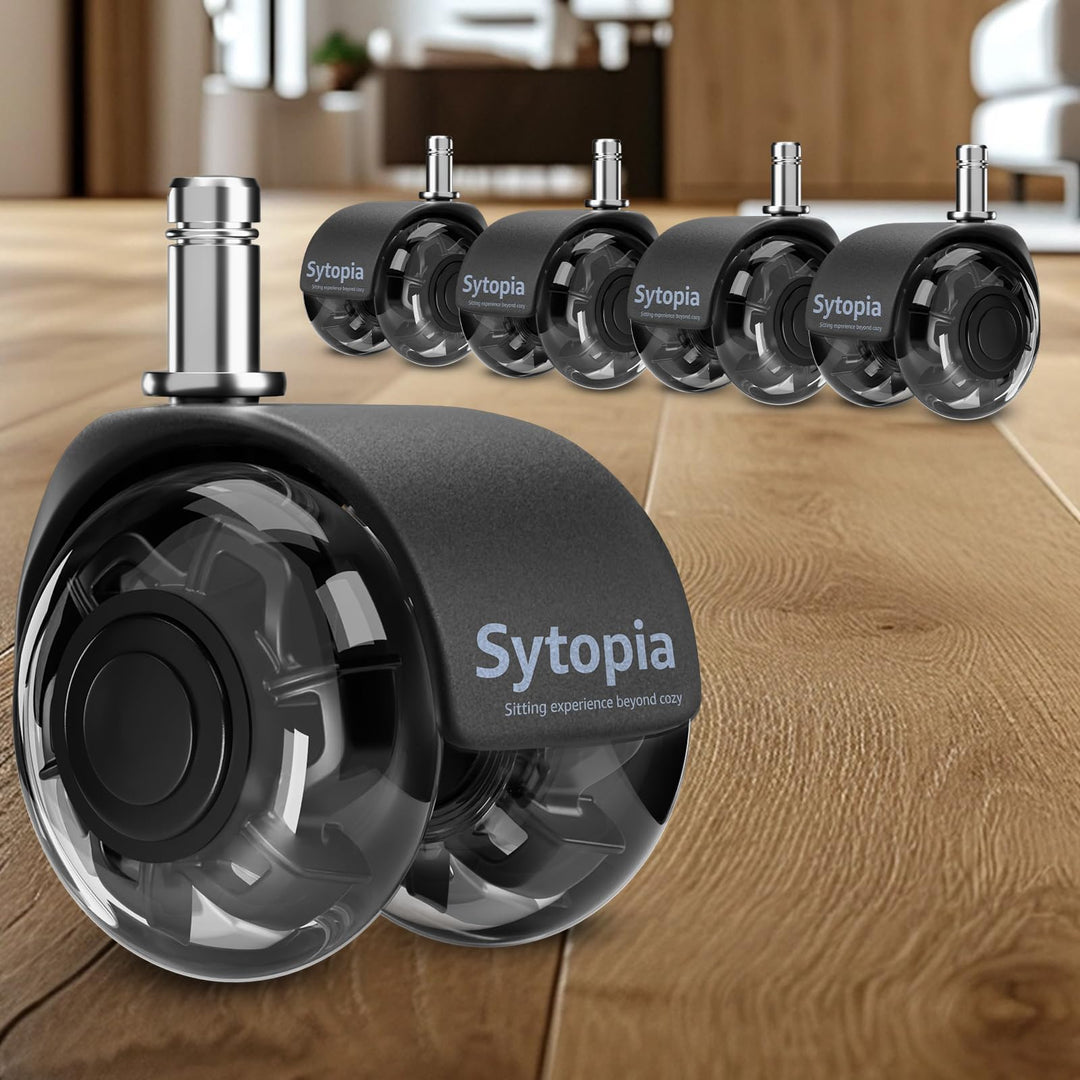 Sytopia Bürostuhl Rollen, 5er Set Rollen für Bürostühle, 11x22mm Hartbodenrollen für Bürostuhl Stuhl