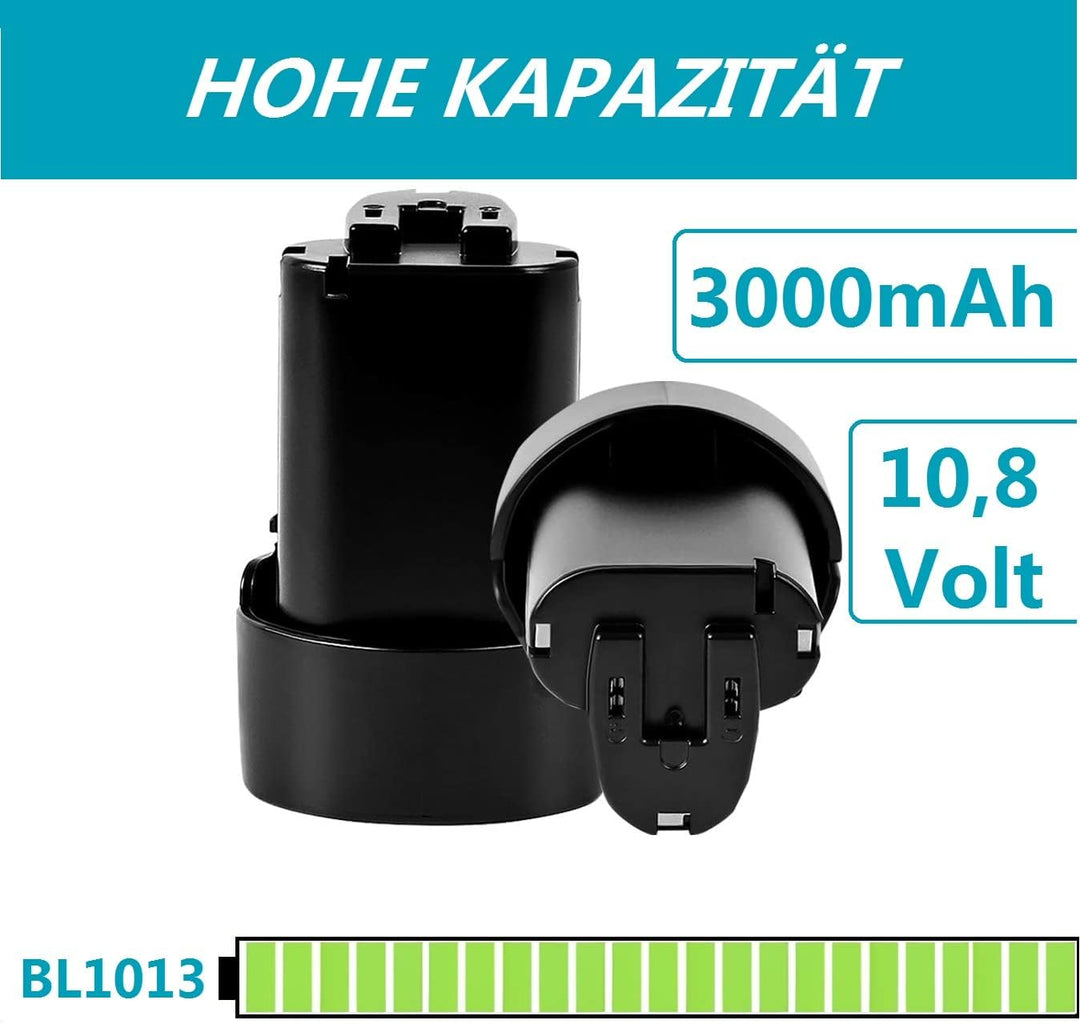 DSANKE 2 Stück BL1013 Akku 10,8V 3,0Ah Li-Ion Ersatzakku für Makita BL1013 BL1014 3,0Ah 10,8 Volt