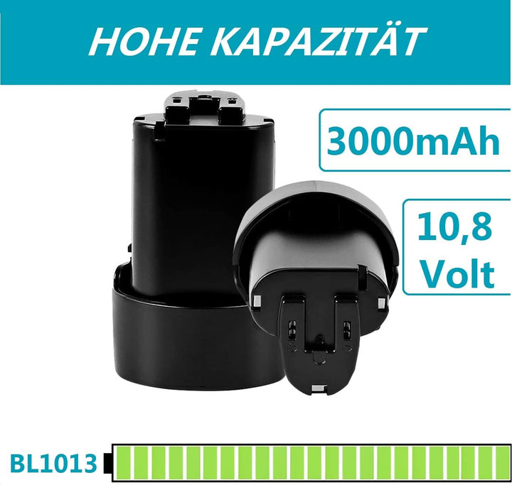 DSANKE 2 Stück BL1013 Akku 10,8V 3,0Ah Li-Ion Ersatzakku für Makita BL1013 BL1014 3,0Ah 10,8 Volt