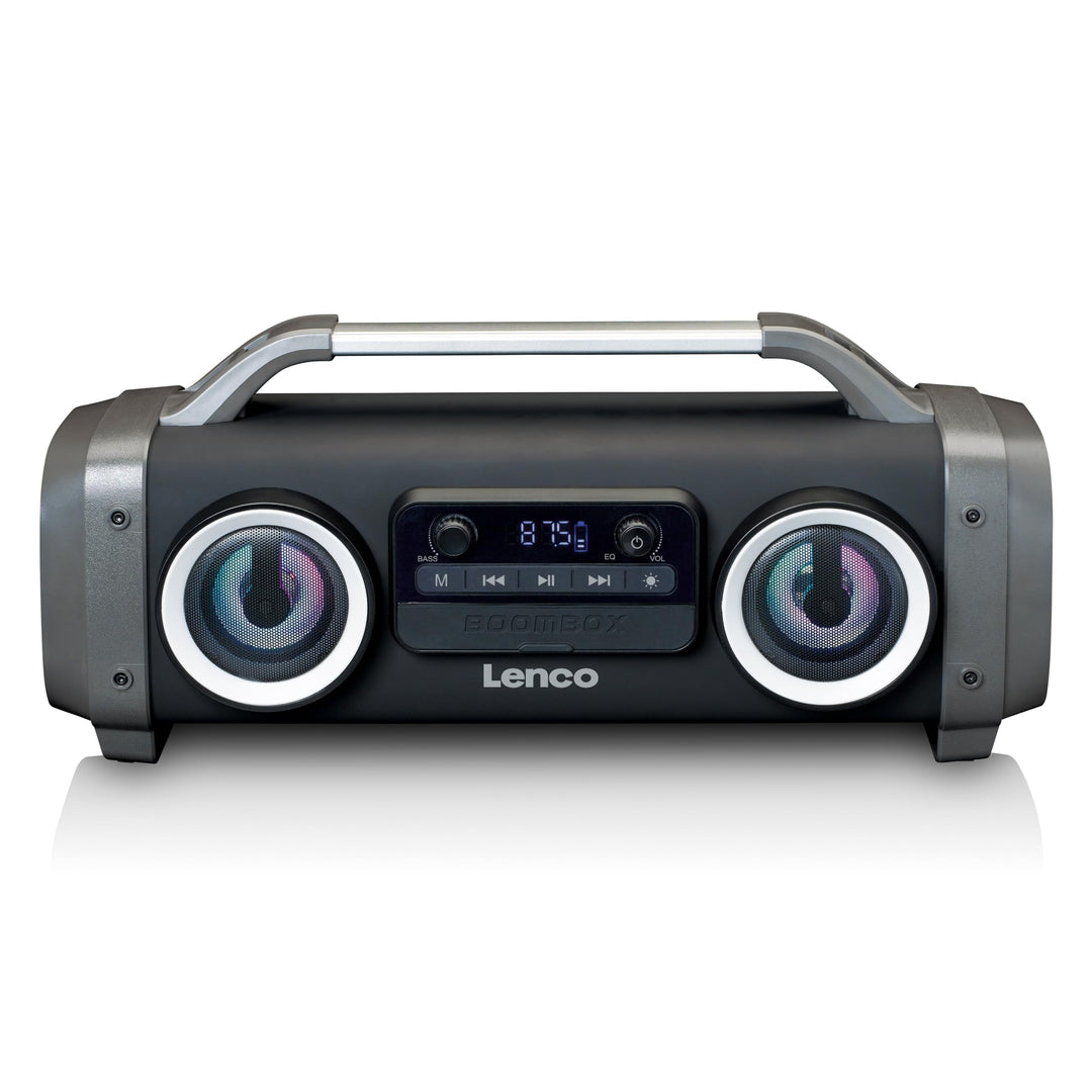 Lenco Boombox - IPX4 wasserdichte Bluetooth 5.0 Boombox - integrierter 4400mAh Akku - 25 Watt RMS -