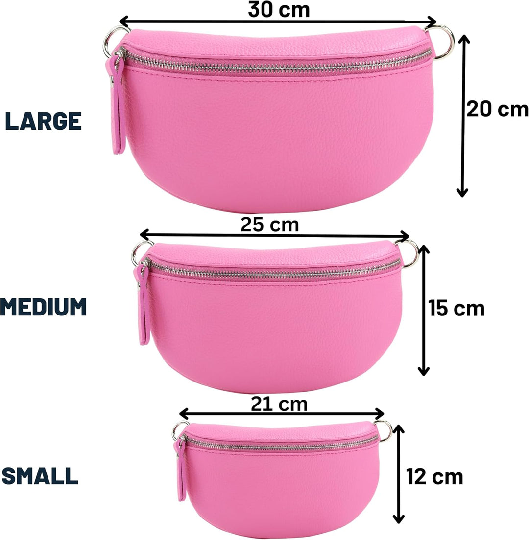 Blade Bauchtasche Damen Echtleder, stylische Gürteltasche Damen mit 2 gemusterten und Leder abnehmba