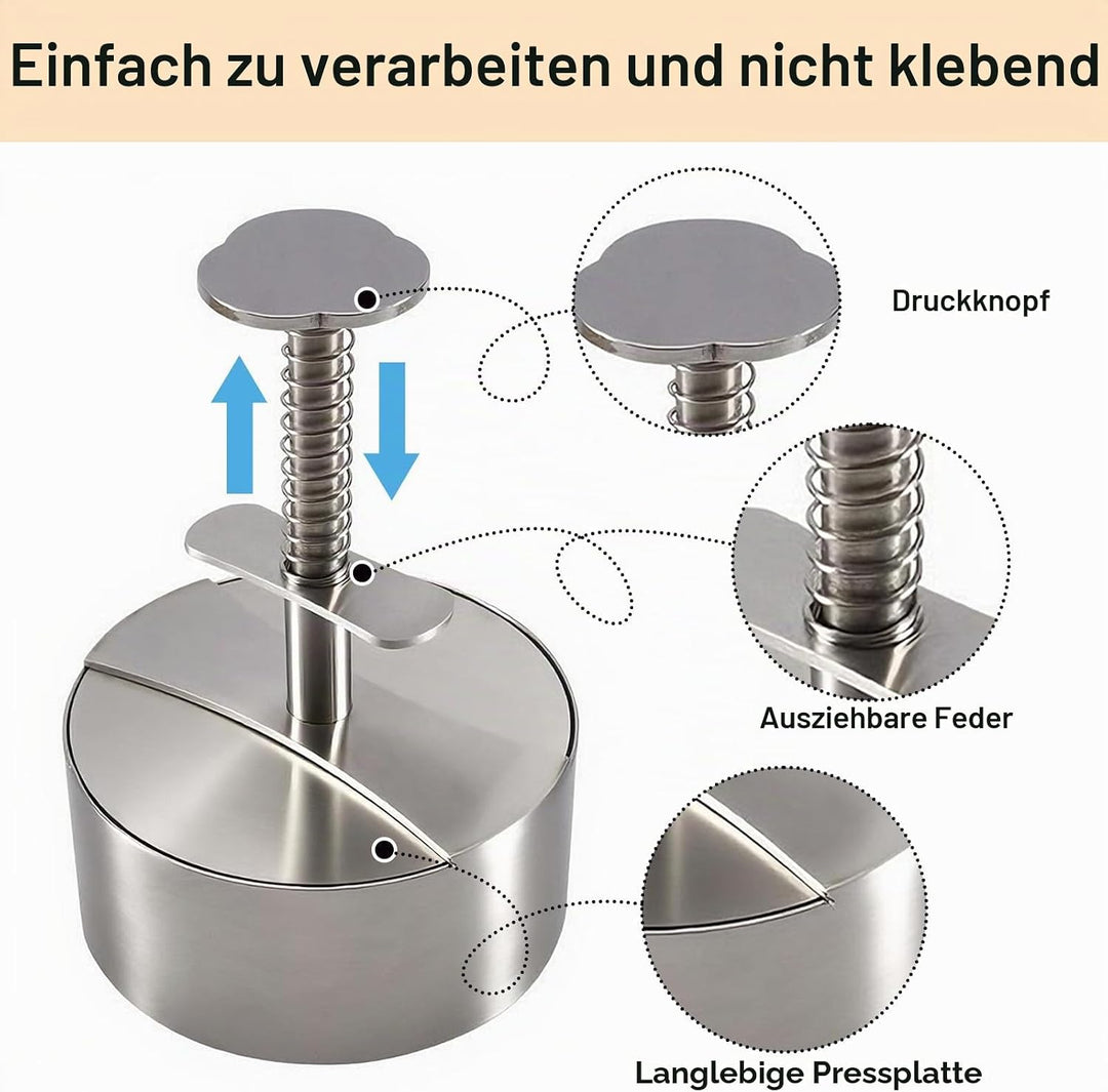 Burgerpresse & Smash Burger Presse aus Edelstahl, 304 Lebensmittelqualität, Verstellbare & Antihaft