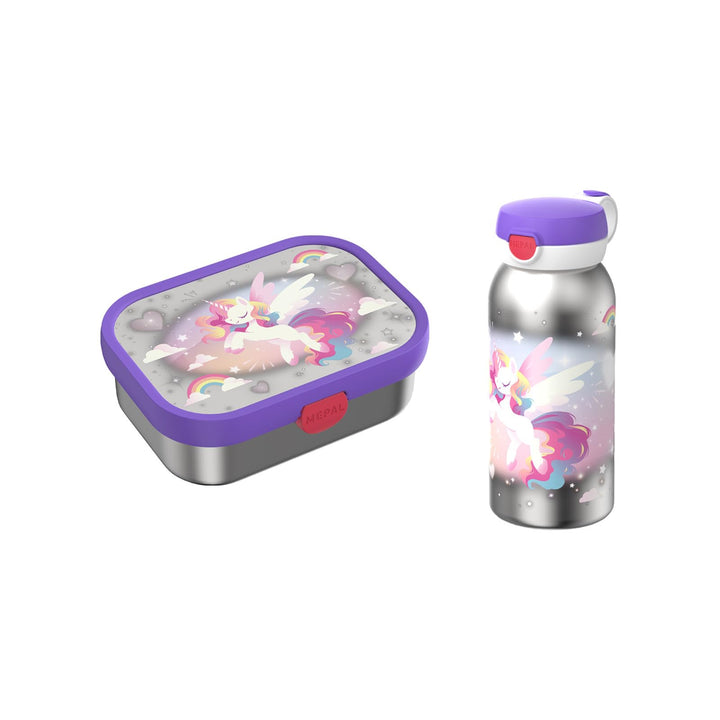 Mepal - Edelstahl-Pausenset Campus - Set für Kinder mit Trinkflasche mit Klappdeckel &amp; Lunch Box - L