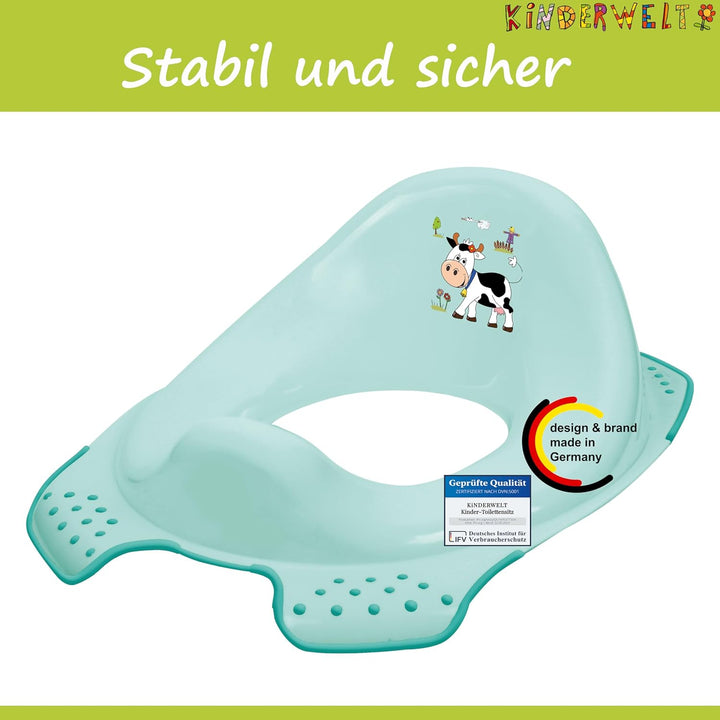 KiNDERWELT 3er Set Premium Toilettensitz, Hocker & stabiles Töpfchen für Babys und Kinder - Funny Fa