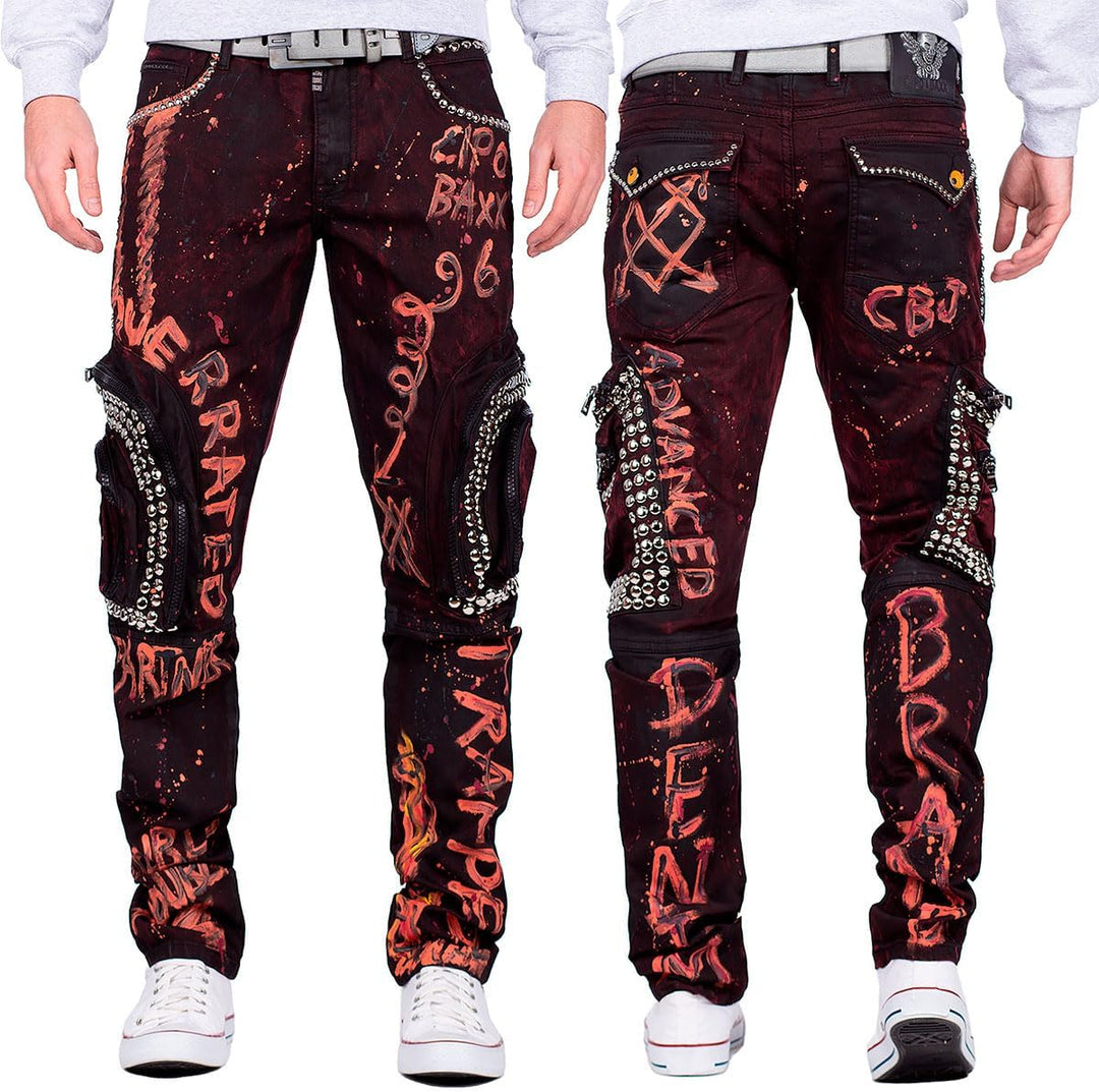 Cipo & Baxx Herren Jeans modernes extravagntes Design, Flexibler Regular-Fit, Stilvolle Details, Lan