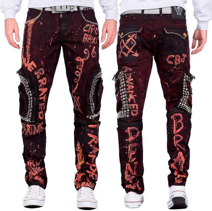 Cipo & Baxx Herren Jeans modernes extravagntes Design, Flexibler Regular-Fit, Stilvolle Details, Lan