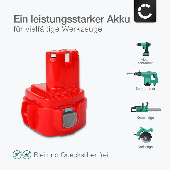 CELLONIC Akku kompatibel mit Makita 6271D, 6270D, ML120, 6317D, 8270D, 8271D, 6227D, 6223D, Makita 1