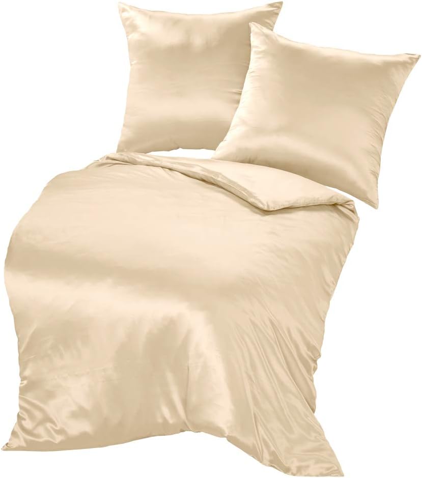 THXSILK Seidenbettwäsche Set 3 teilig, Bettbezug 200 x 200 cm und 2 Kissenbezüge 80 x 80 cm, Hypoall