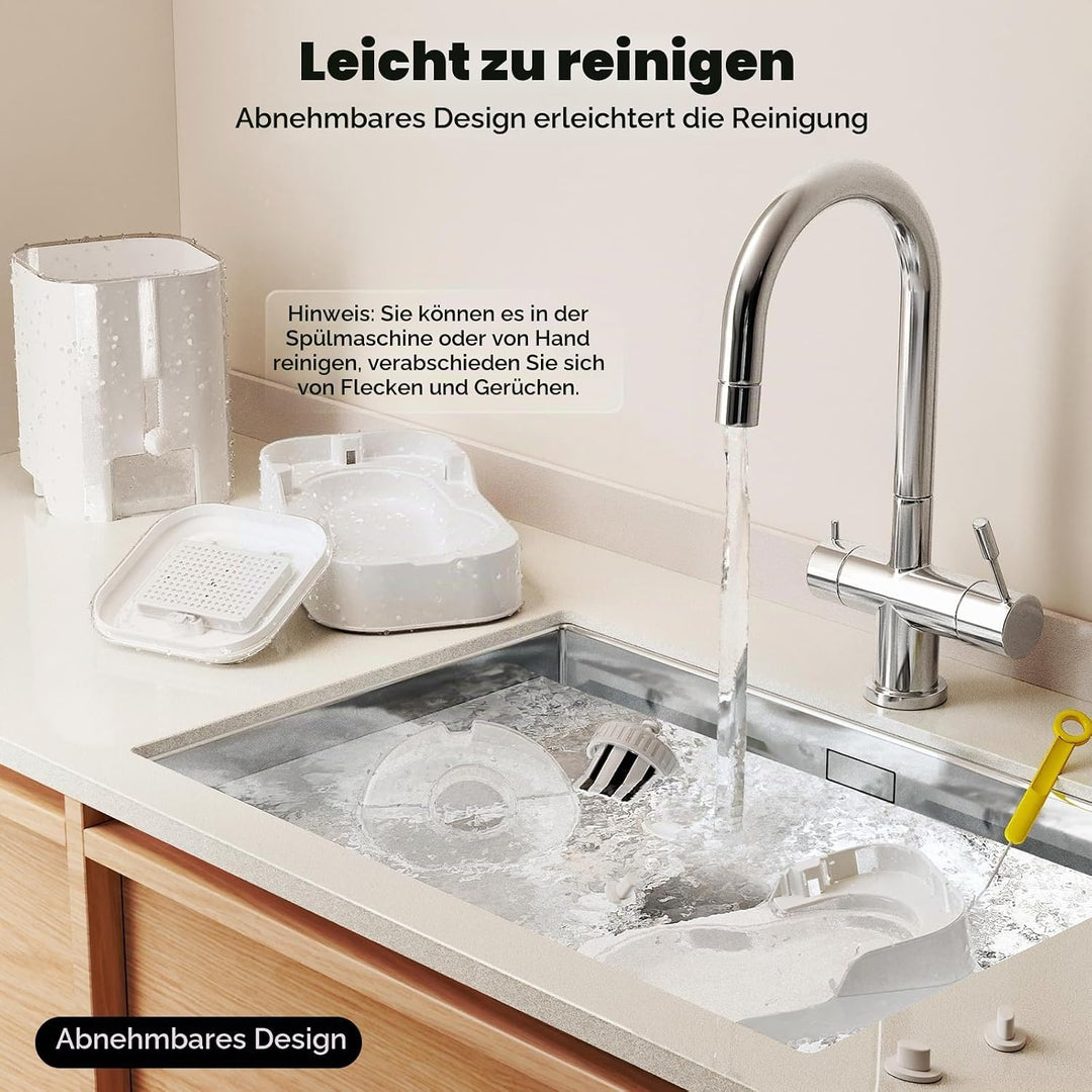 JUNSPOW Automatisches Futter &amp; Wasserspender Set für Katzen und Hunde A43AB-Feeder&amp;Waterer, A43AB-Fe