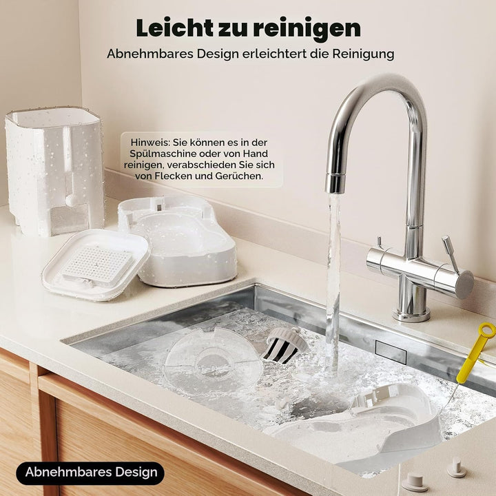 JUNSPOW Automatisches Futter &amp; Wasserspender Set für Katzen und Hunde A43AB-Feeder&amp;Waterer, A43AB-Fe