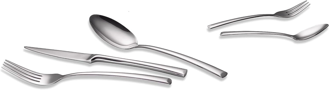 ECHTWERK Tafelbesteck Avelino, Silber Edition, 30-teilig, Essbesteck für bis zu 6 Personen, Edelstah