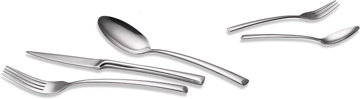 ECHTWERK Tafelbesteck Avelino, Silber Edition, 30-teilig, Essbesteck für bis zu 6 Personen, Edelstah