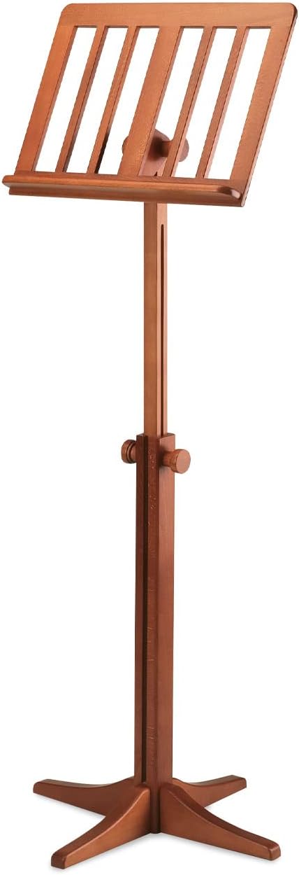 K&M 116/1 Holz-Notenpult – Solides Buchenholz Kirschbaumfarbe - Notenständer von 71,5 – 122,5 cm aus