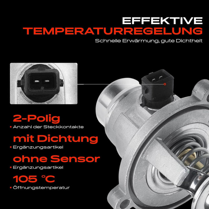 Frankberg 1x Thermostat mit Gehäuse Kompatibel mit 3er 2014-2018 5er 2003-Heute 6er 2004-2018 7er 20