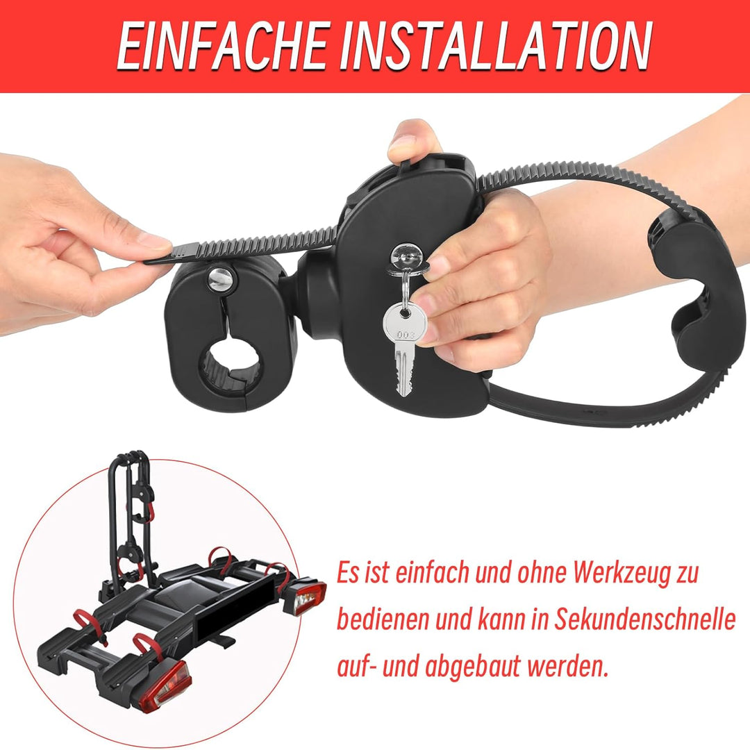 Verstellbar Strap Rahmenhalter Kurz 12CM, Alu Rahmenhalter Fahrradträger für E-Bike/Fahrrad, Abschli