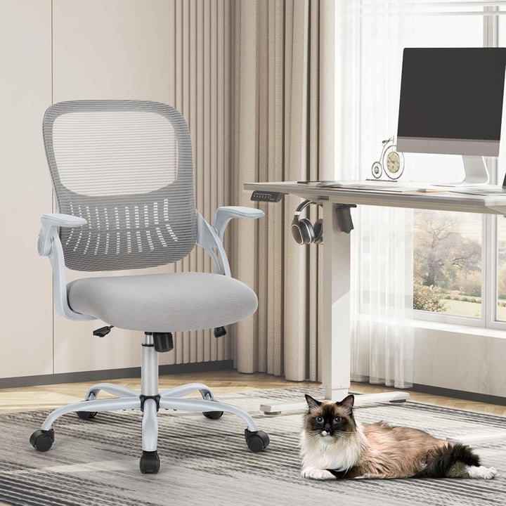 Sweetcrispy Bürostuhl Ergonomisch, Schreibtischstuhl mit Lendenwirbelstütze, Höhenverstellbarkeit St