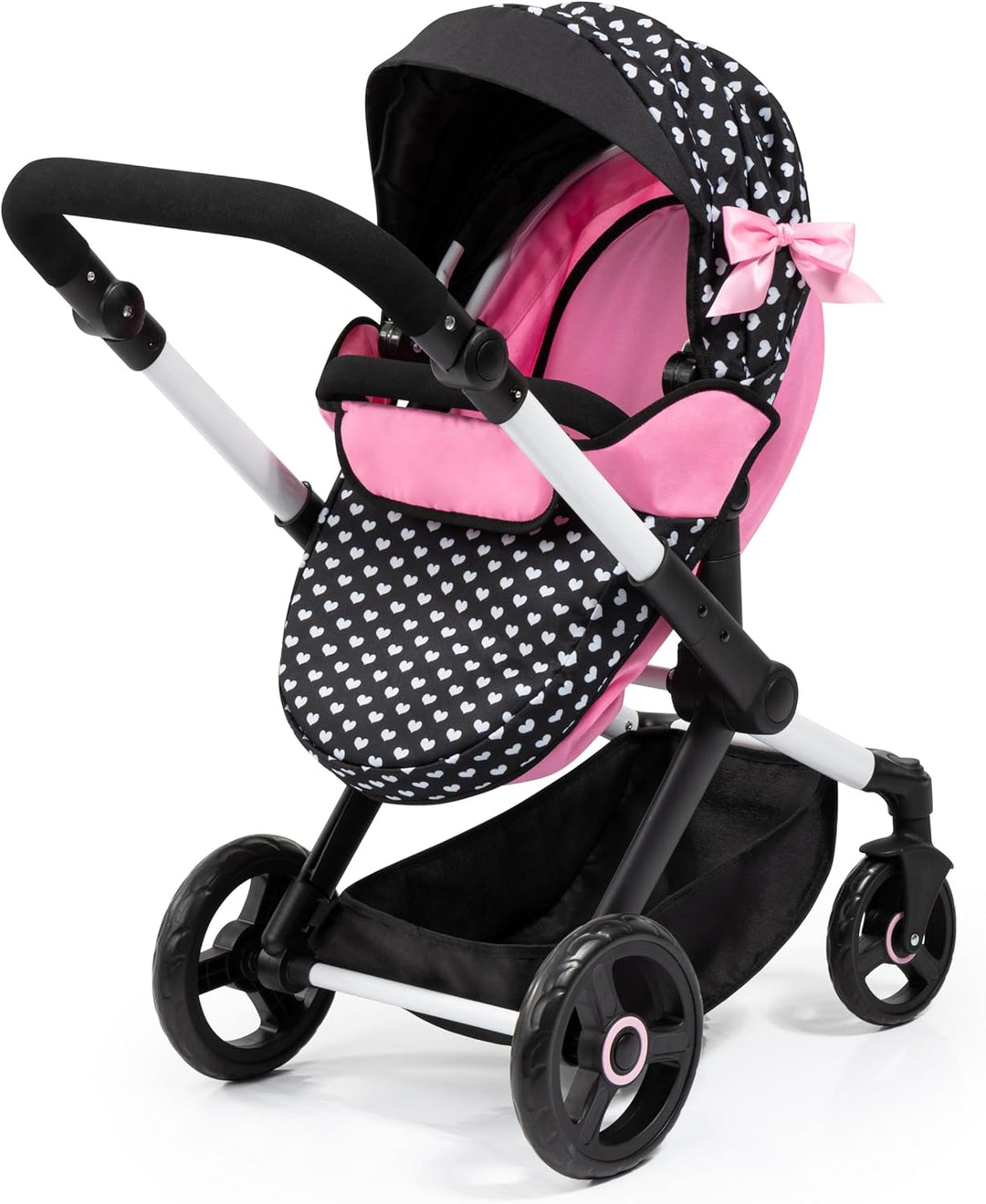 Bayer Design 17060AB Puppenwagen Xeo, Verstellbarer Griff, Schwenkschieber, wandelbar als Jogger, Sc