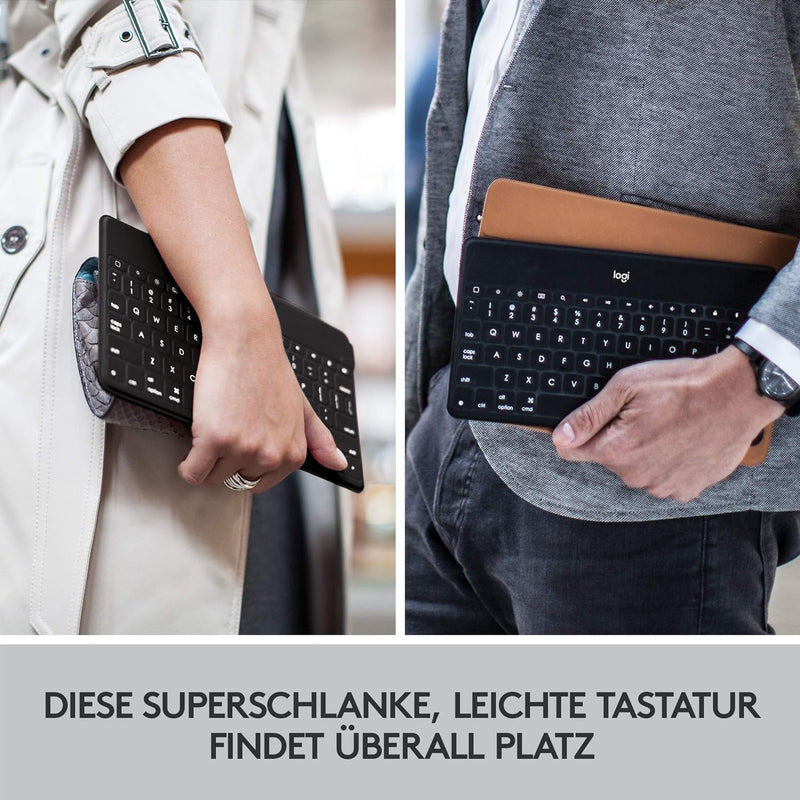 Logitech Keys-to-Go Kabellose Tablet-Tastatur, Bluetooth, iOS-Sondertasten, Ultraleicht & Geräuschlo