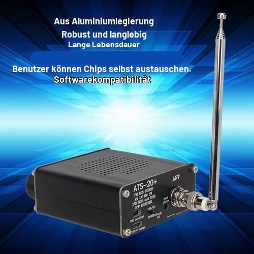 ATS 20+ Vollband-Radioempfänger, Tragbares Kurzwellenradio mit Antenne, AM LW SW SSB All World Band