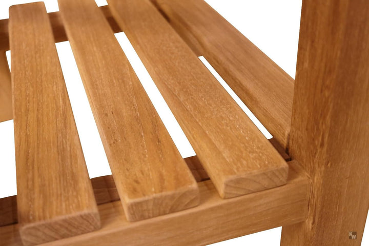 Duschhocker Holz mit Ablage Duschbank Premium Badhocker Badsitz Massivholz und Anti-Rutsch-Füsse