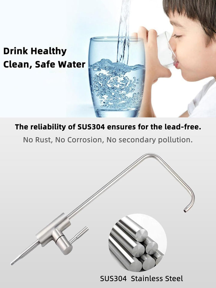 Trinkwasserhahn, bleifreier Wasserfilter-Wasserhahn,Umkehrosmose-Wasserhahn für Küchenspüle, gebürst