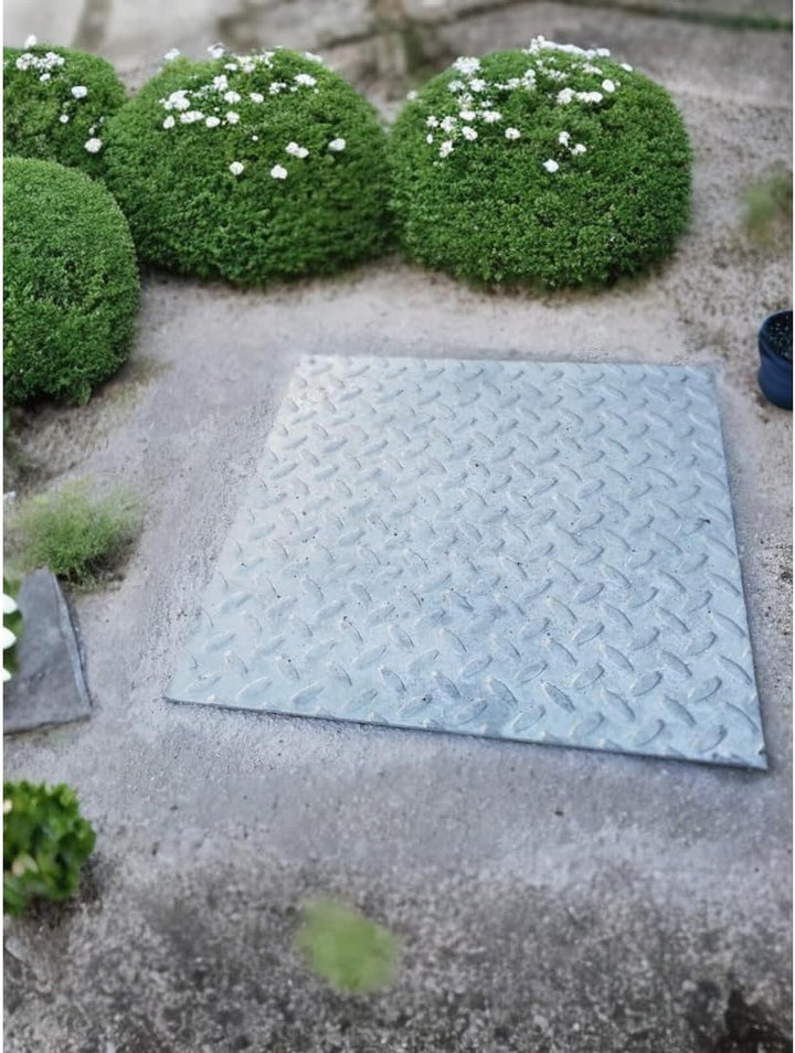 EINSIDE Schachtdeckel verzinkt und verstärkt, Deckel aus Stahlblech, Schachtabdeckung verzinkt, 85 x