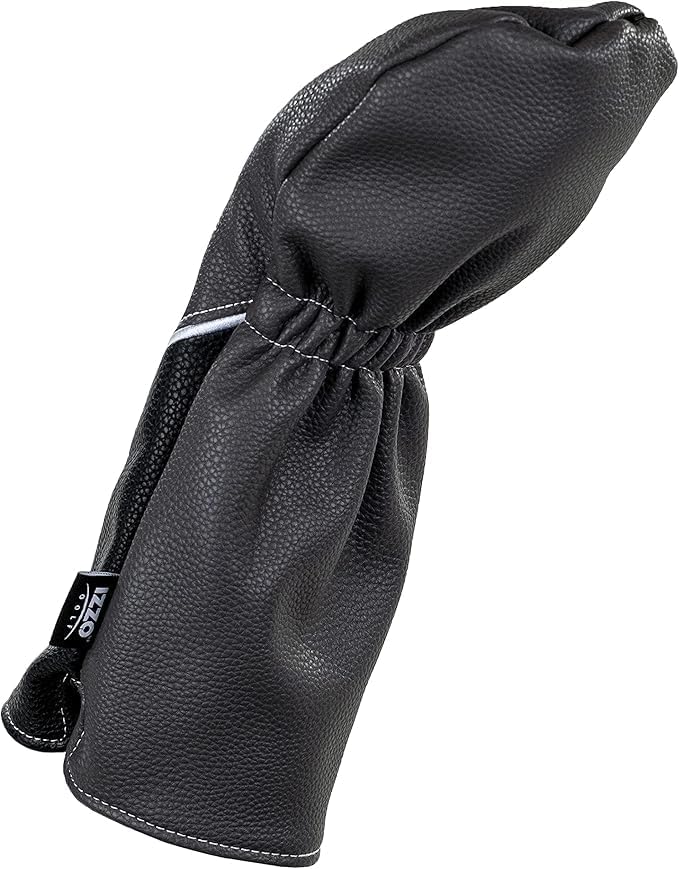 IZZO Golf Premium Driver Schlägerhaube grau/schwarz – strapazierfähiges PU-Leder Golfschlägerhaube