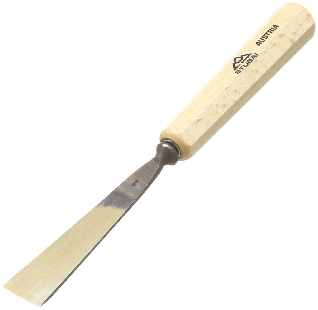 STUBAI Stemmeisen Stechbeitel Serie 52 - Form 71 | einseitig geschliffen 20 mm, mit Holzgriff, für g