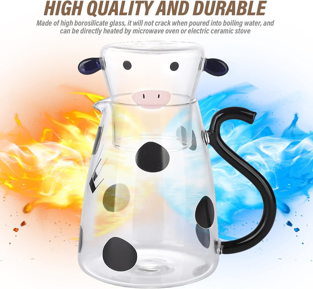 Water Jug, Glass Carafe, Kuh Glaskrug, Kreative Kuh Glaskrug Wasserflaschen Hot Cold Water Iced Tea