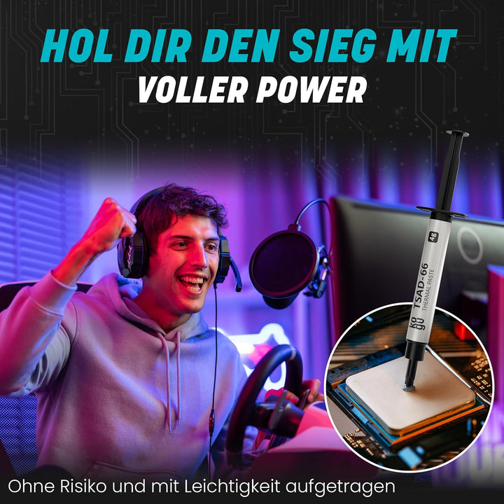 kogu® 4g Gamer Performance Wärmeleitpaste mit Spachtel für alle Prozessoren und Spielekonsolen (CPU,