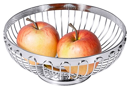 Brot-/ Obstkorb, rund, aus Edelstahl, extra schwere Qualität/Ø dia. 17, 20,5 oder 24,5 cm | ERK (A3