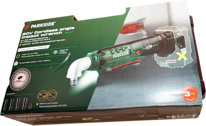HEADNMORE® Bundle mit dem PARKSIDE® 20V 1/2 Zoll Akku Winkelschlagschrauber PAWS 20 A1 und dem HEADN