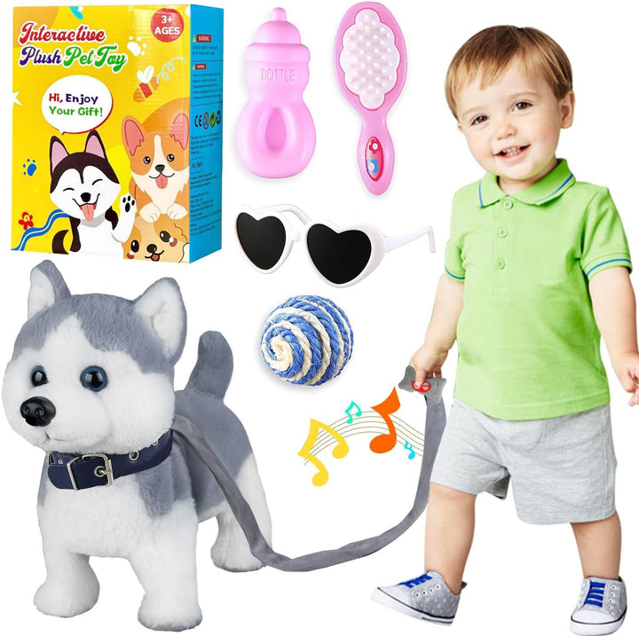 Marsjoy Husky Spielzeug Hund Ostern Geschenke für Kinder Haustier Hund Spielzeug Mädchen Junge Inter
