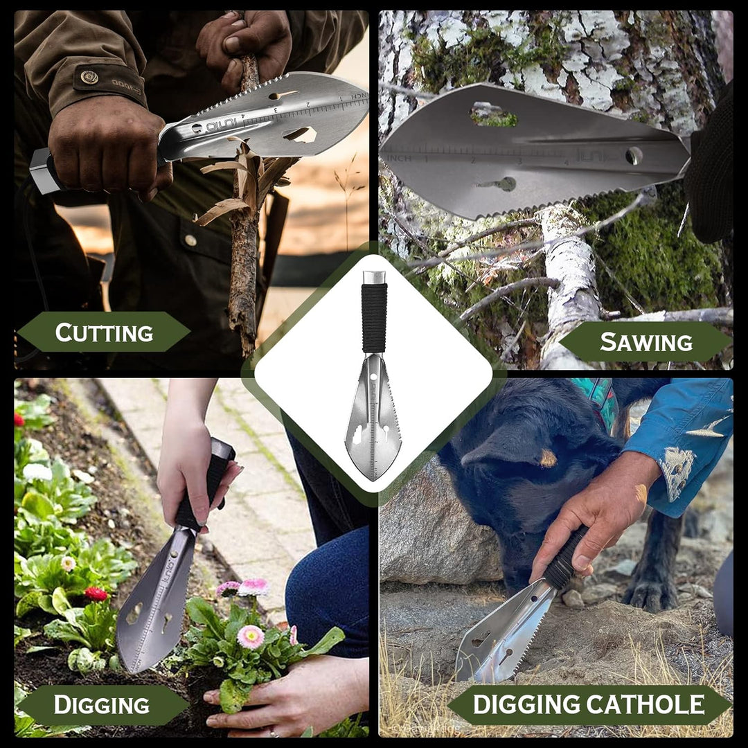 iunio Hiking Trowel, Camping, Backpacking, Portable Shovel, Multitool, Ultralight Camp Tool, with Ca