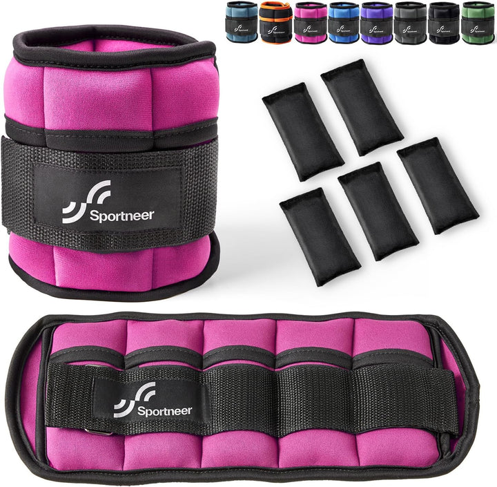 Sportneer Gewichtsmanschetten, Verstellbares Fussgelenkgewichte Set, Fuss-/Handgelenkgewicht Mansche
