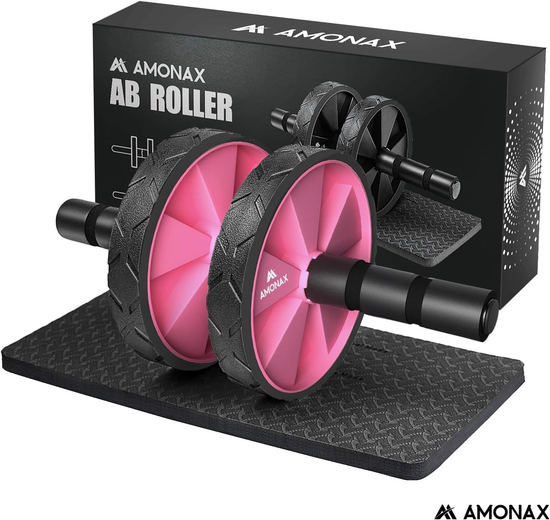 Amonax Bauchroller, bauchtrainer ab roller, bauchmuskeltrainer ab wheel set, mit Rutschfester, inkl.