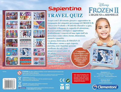 Clementoni 16186 Travel Quiz Frozen 2 Disney Spiel, Mehrfarbig, Travel Quiz Frozen 2