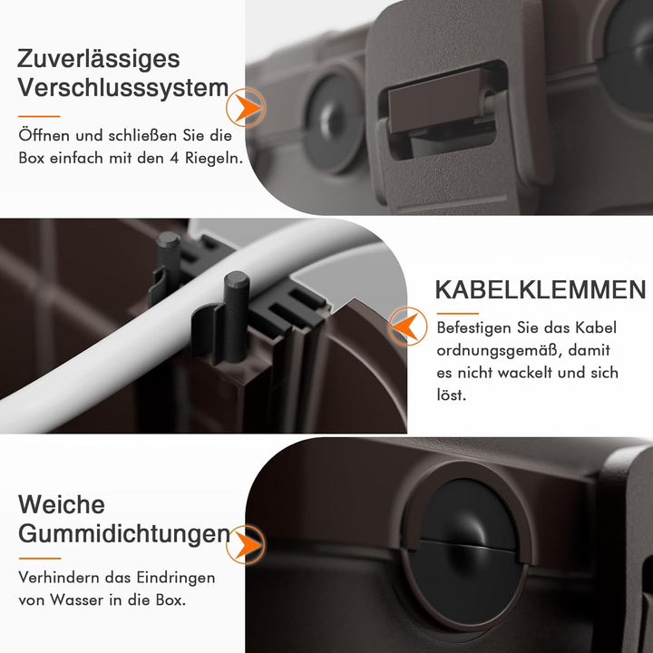 RESTMO Extra grosse wasserdichte Kabelbox, IP54 wasserdicht, Outdoor-Kabelsicherheitsbox, wetterfest