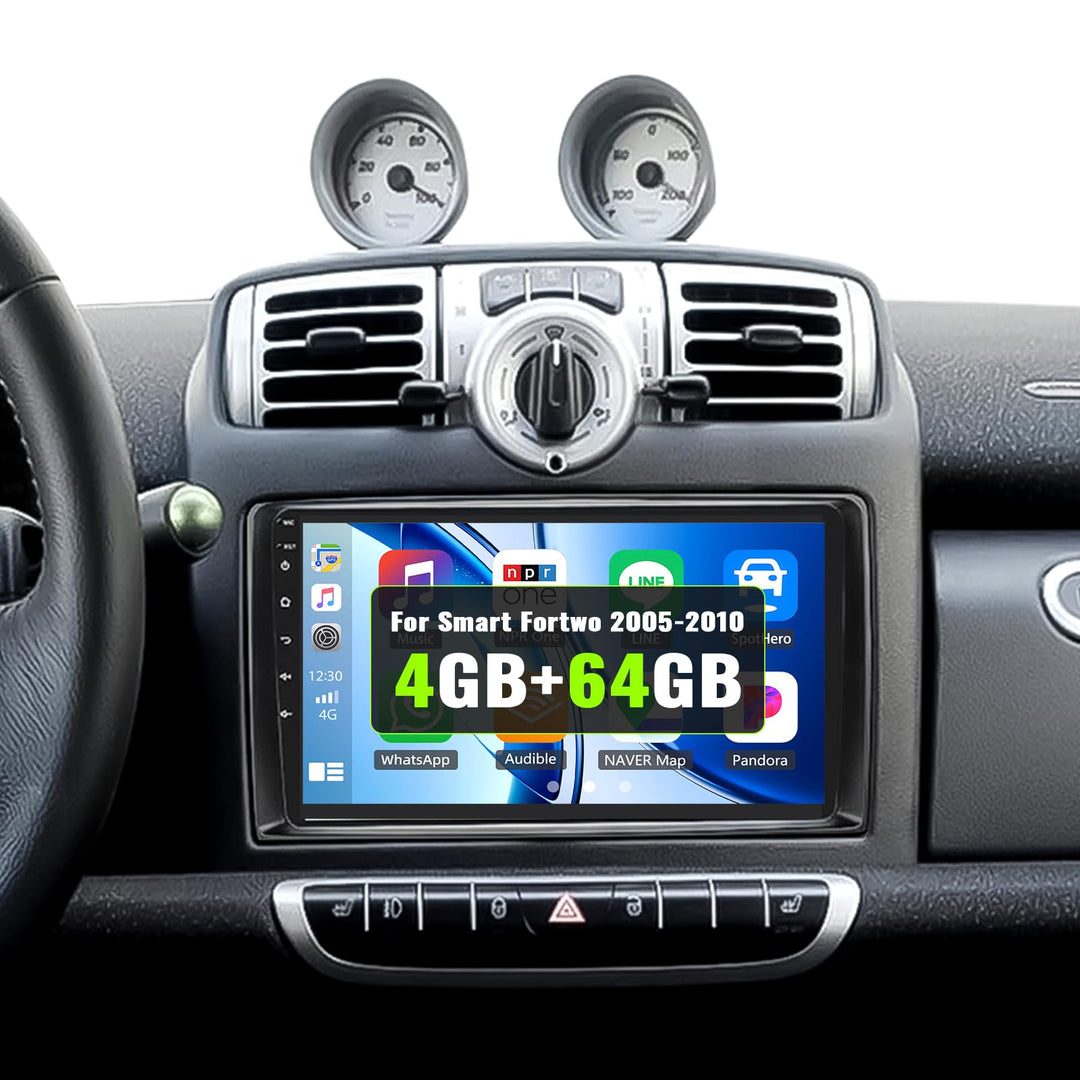 SIXWIN 4+64G Android 15 Autoradio für Mercedes Benz Smart Fortwo 2005-2010 mit Carplay/Android Auto/