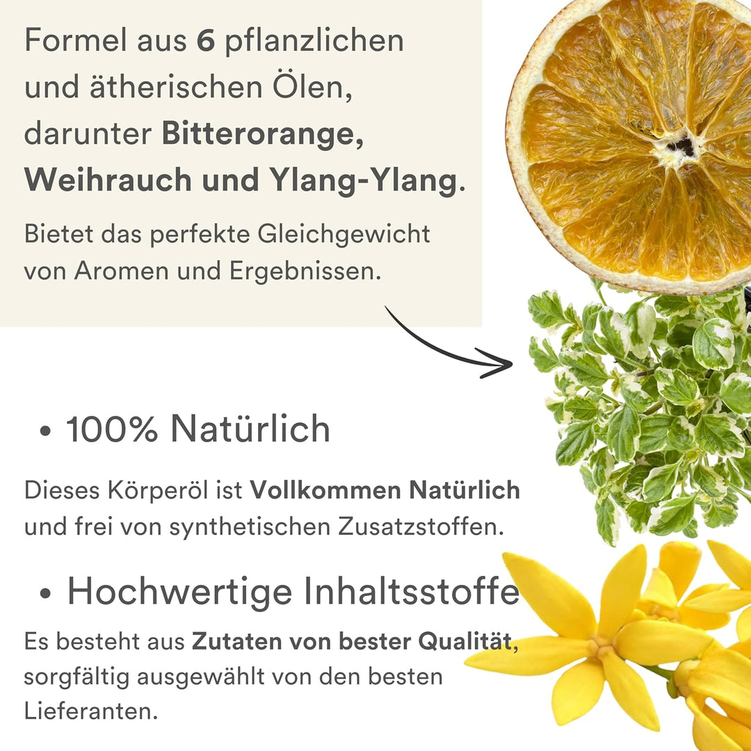 Anti-Aging-Körperöl – 150 ml – Wirkt zellregenerierend – Strafft die Haut und mildert die Zeichen de