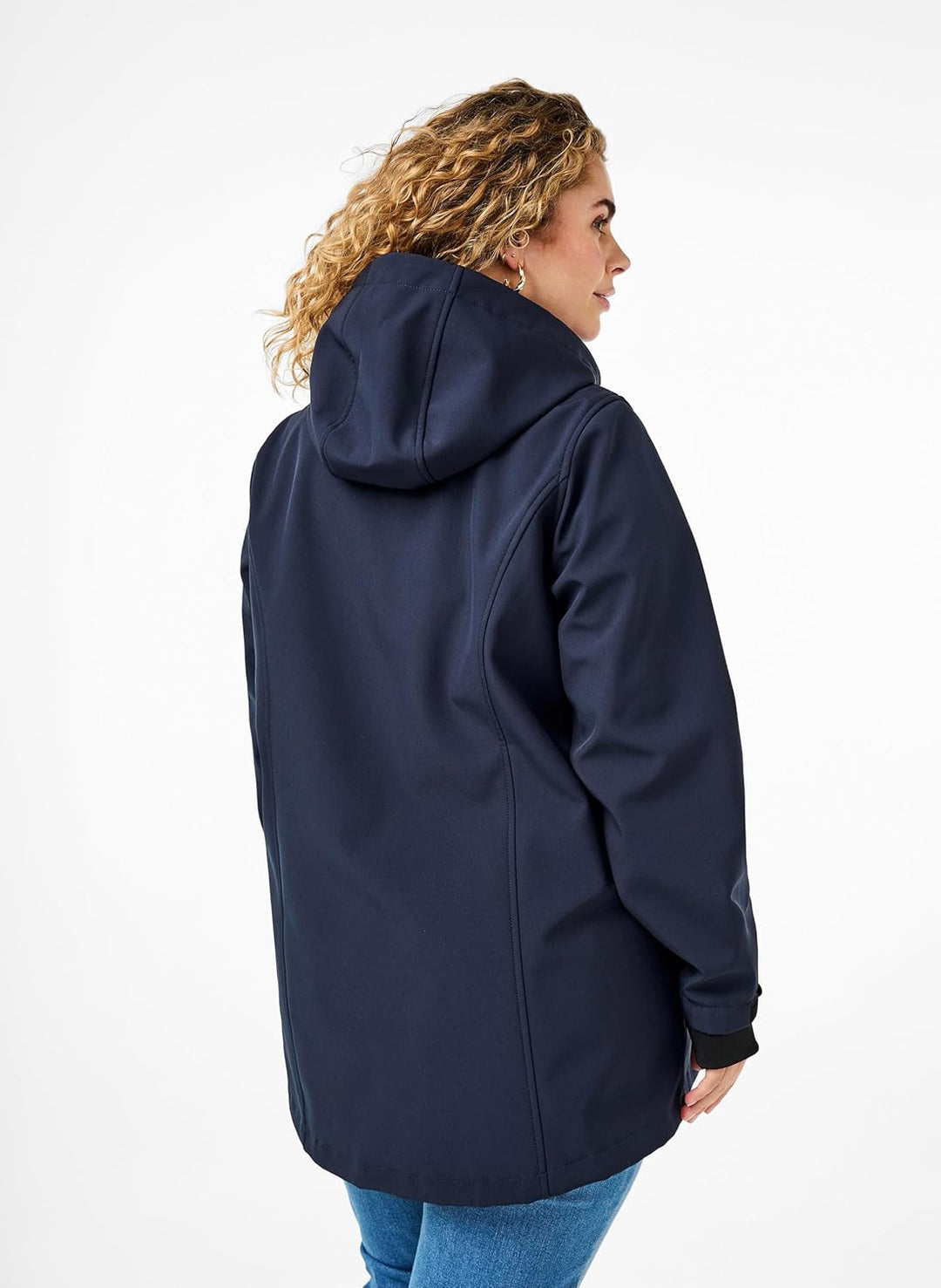 Zizzi Damen Grosse Grössen Softshell Jacke Kurz Kapuze Gr 46-48 Night Sky, 46-48 Night Sky