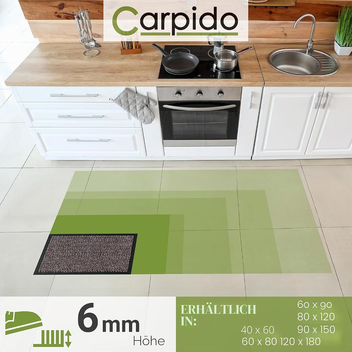 Carpido Fussmatte 60 x 80 cm Rot meliert für den Innenbereich - Klassischer Türvorleger schnelltrock