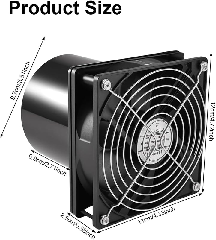 Rohrventilator 100mm, Abluftventilator Rohrlüfter DC 12V mit Geschwindigkeitsregler, Rohrventilator
