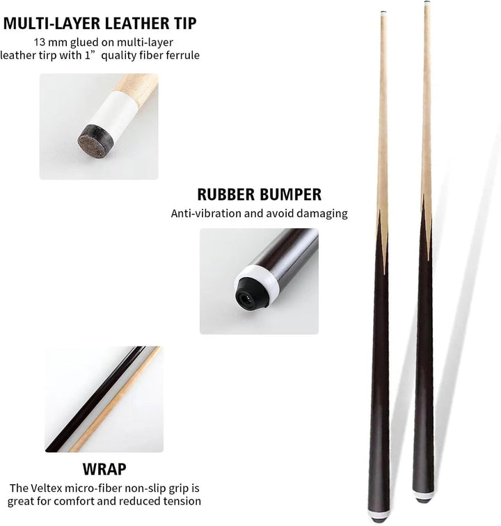 JX Billardqueues für Kinder, 91,4 cm, Shorty-Queues, Billard-Queue-Sticks für Kinder, Hartholz, Bill